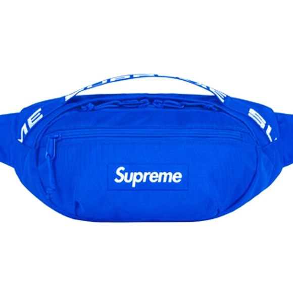 supreme waist bag blue